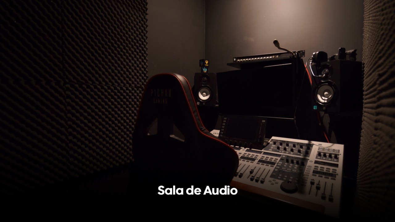 Audio room at BlackFrame Studios for professional recording and broadcast