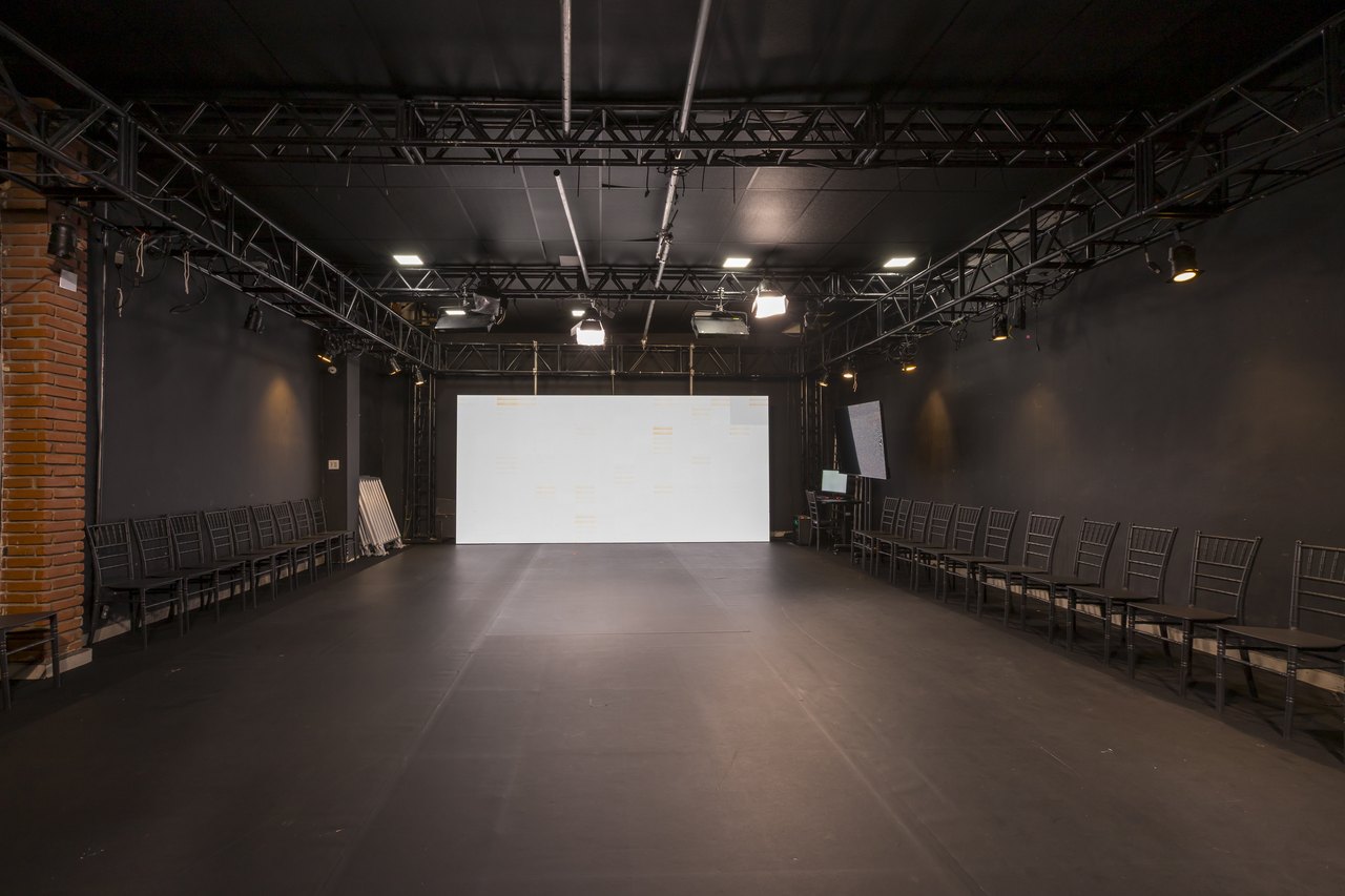Studio 2 at BlackFrame Studios, alternate angle of the podcast and recording space
